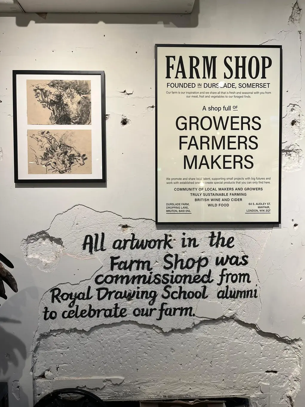 Farm Shop wall with pictures 