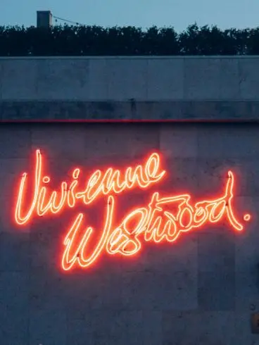 Vivienne Westwood written in neon letters