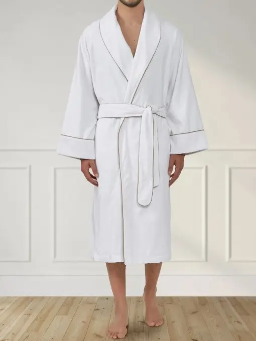 Man in white bathrobe 