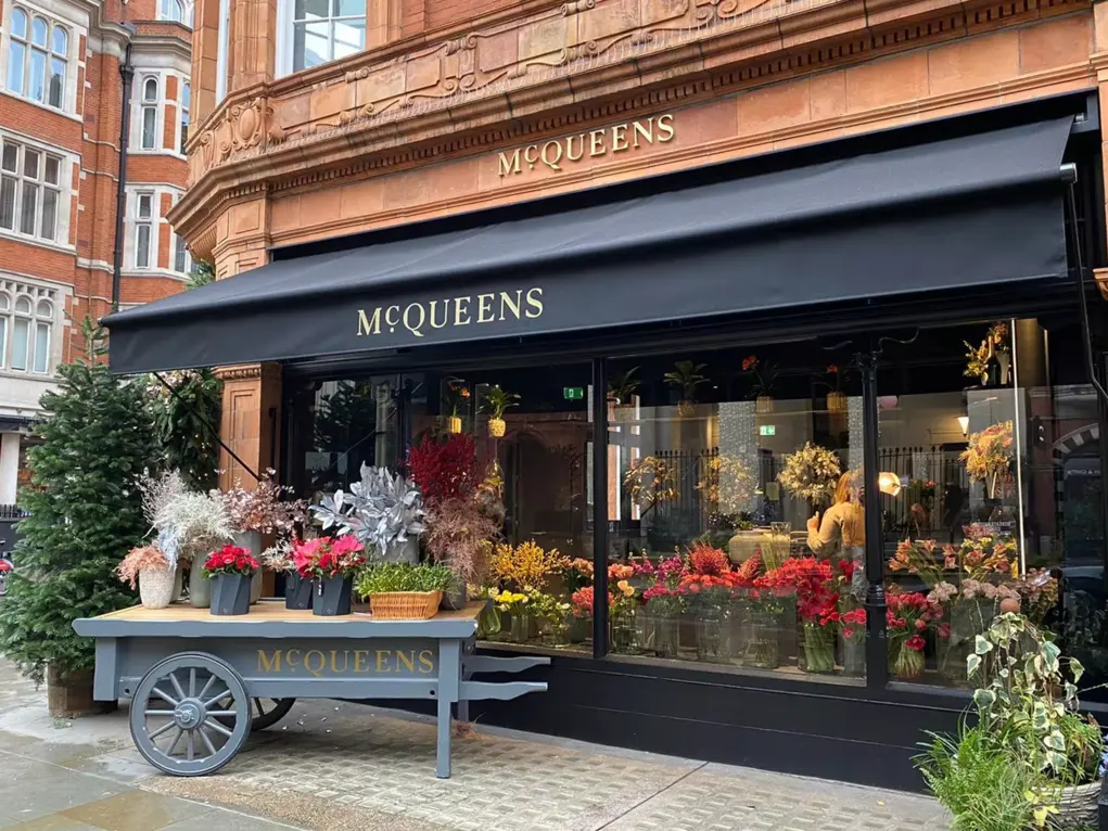 Exterior of McQueens in Mayfair